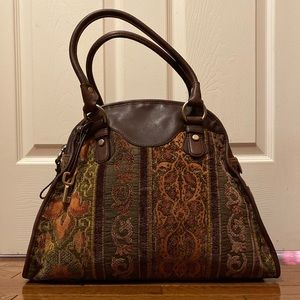 NWT Vintage Fossil Amber Shopper Tapestry Bag